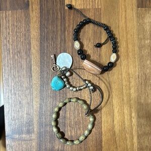 Bohemian Beaded Bracelet Set - Black, Brown, Turquoise